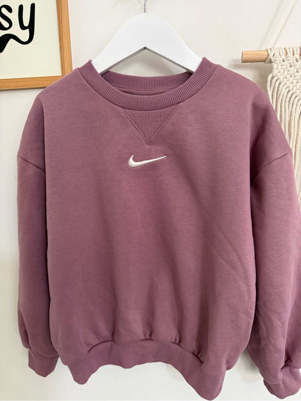 Nike - 6x (6-7y) - mauve logo sweatshirt